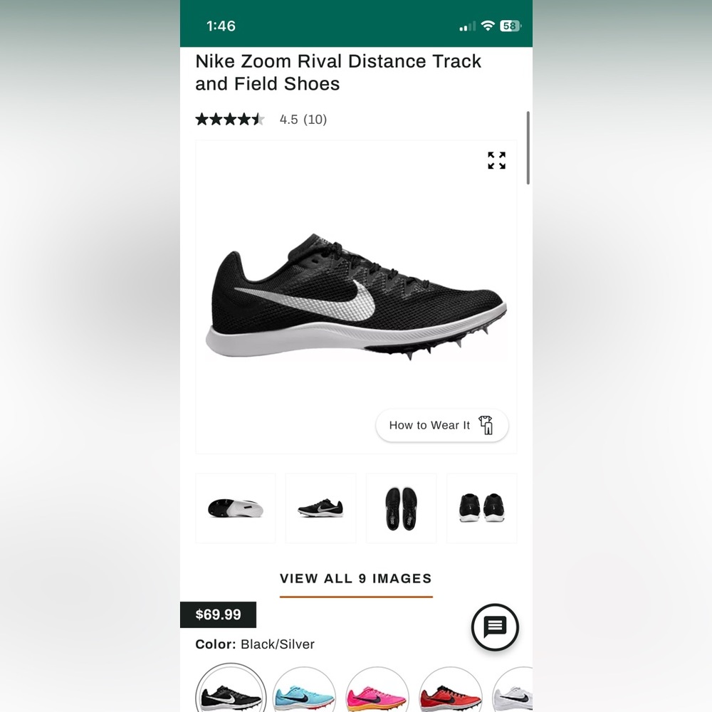 Nike track and field cleats